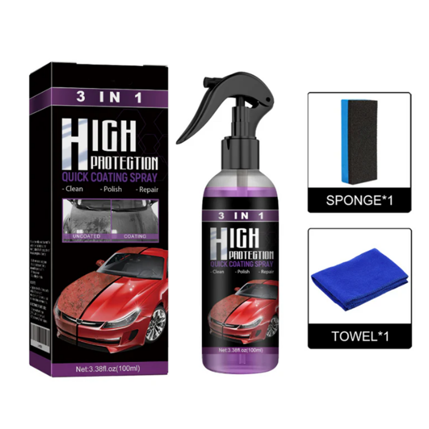 🔥3 IN 1 HIGH PROTECTION CAR SPRAY
